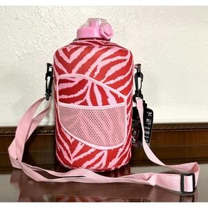 TAL Motivational Pink Gallon Jug Water Bottle w/ Handle Push Button Lid & Straw